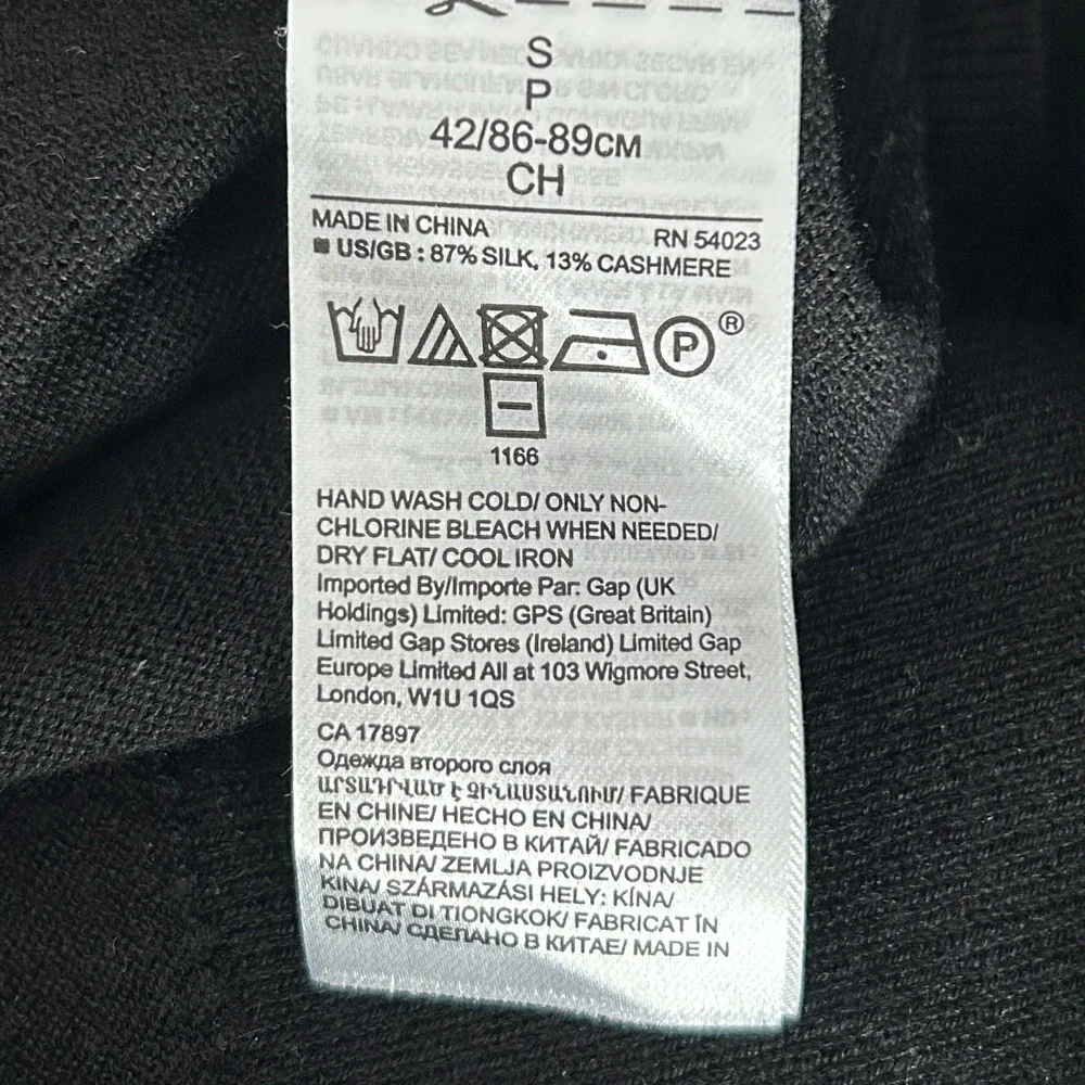 Banana Republic Mens Silk Cashmere Crew Neck Sweater Black Small RN 54023